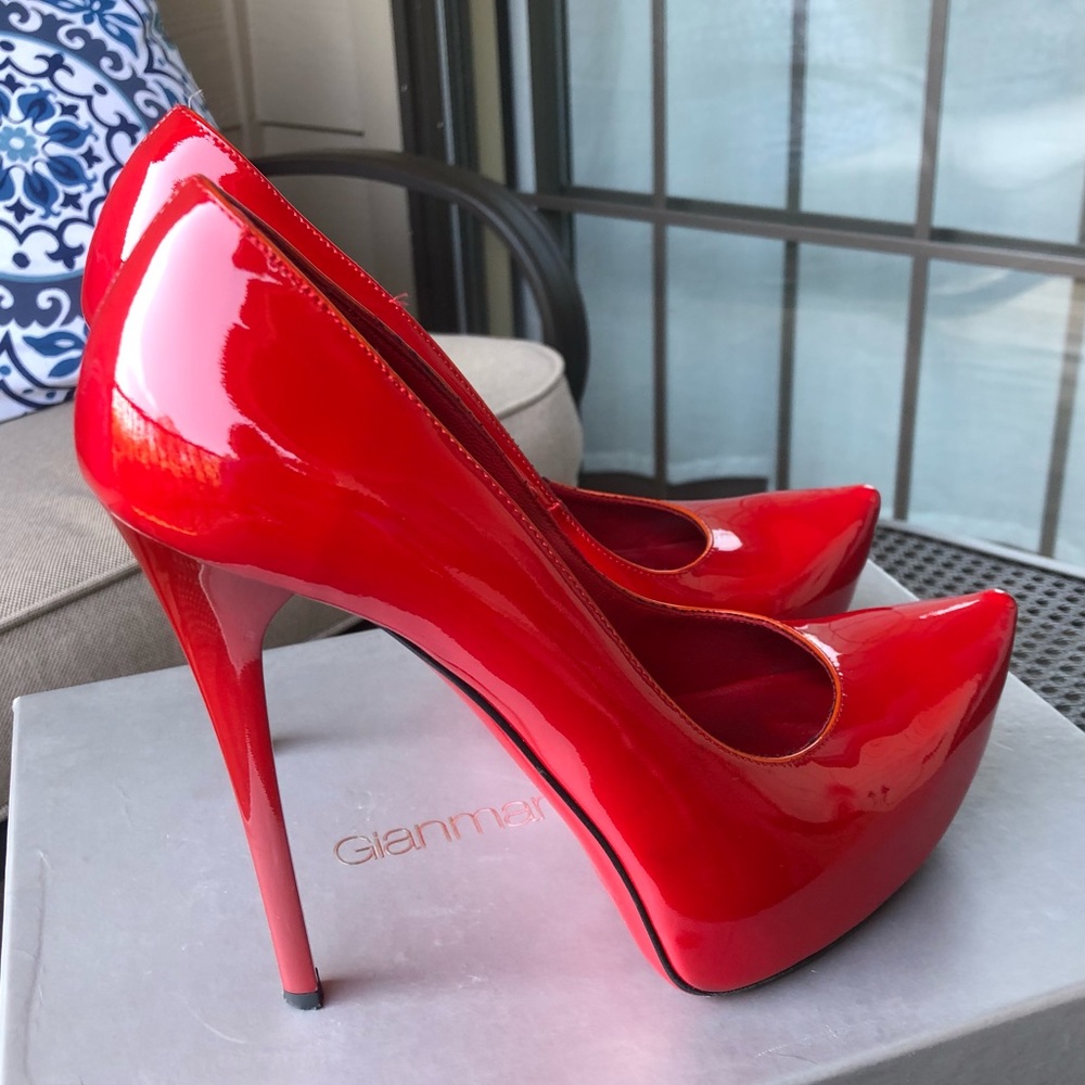 Gianmarco Lorenzi Red Patent Pumps